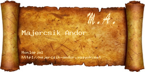 Majercsik Andor névjegykártya